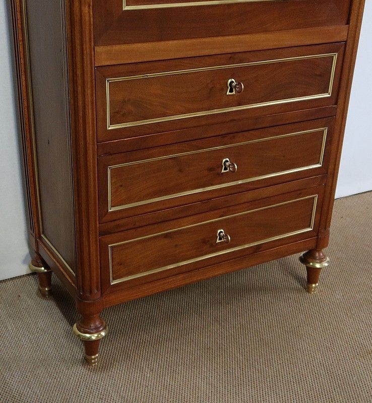 Furniture Small Lady's Secretary In Mahogany, Louis XVI   Xviiith photo