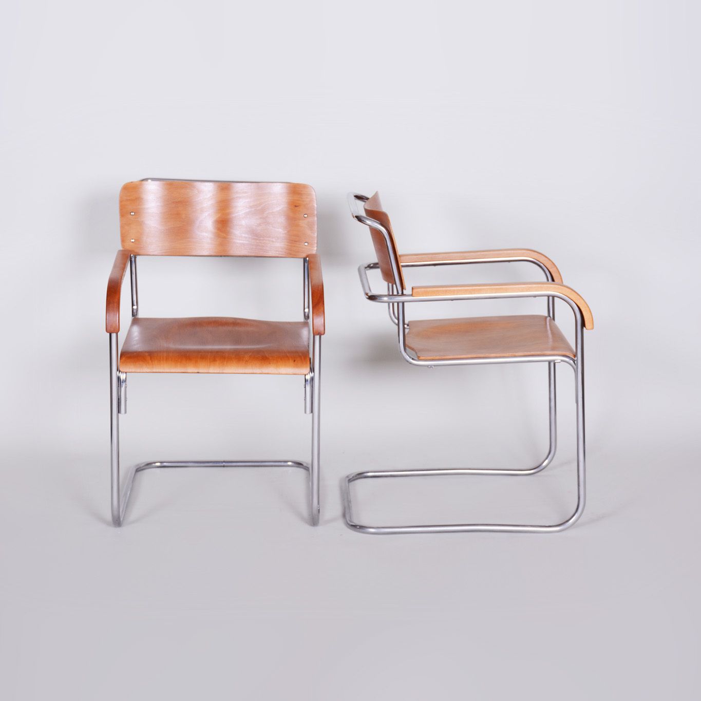 Furniture Pair Of Mucke Melder Bauhaus Armchairs Made In 1930s Czechia. Restored. photo
