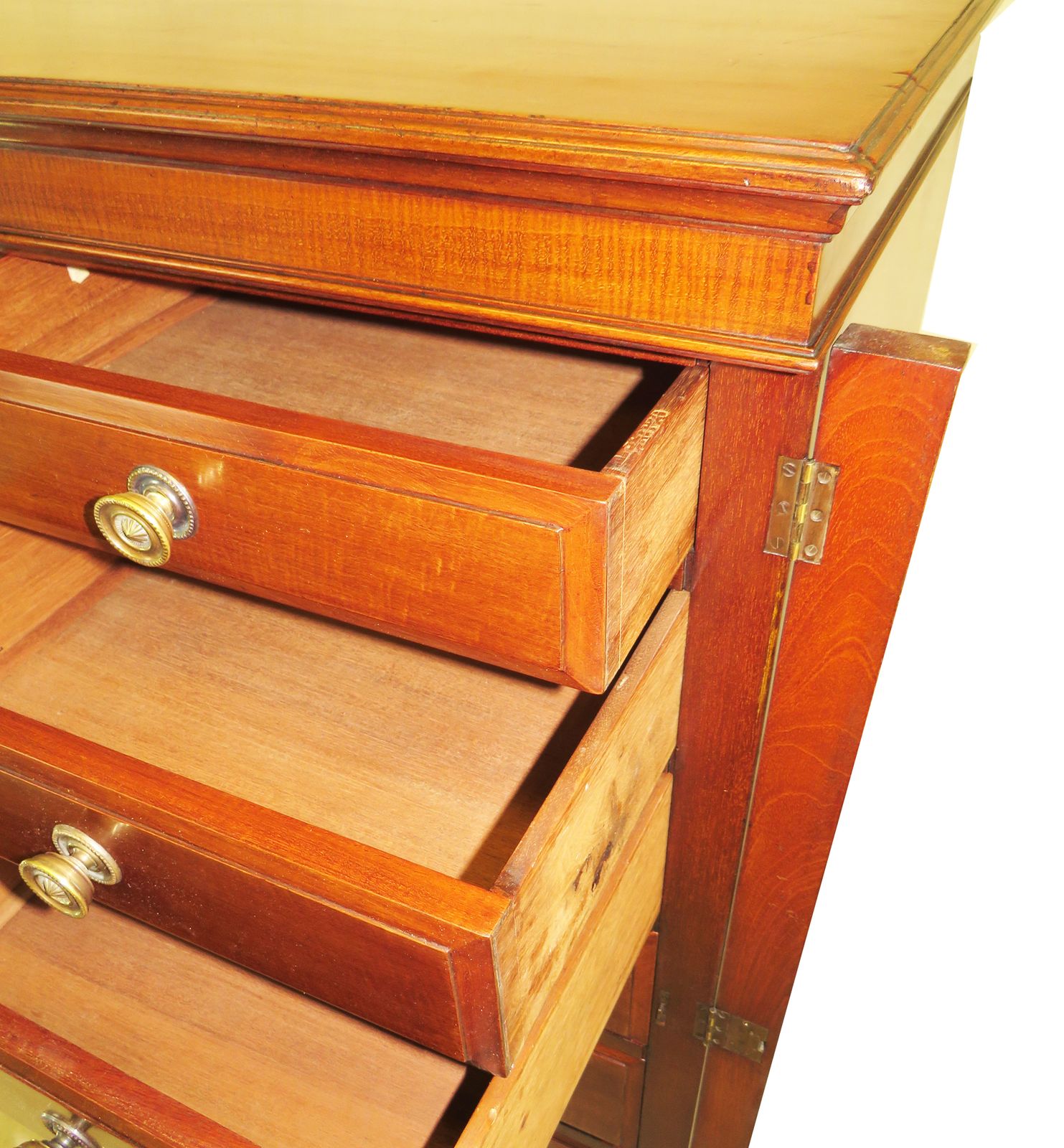 19th Century Mahogany Double Wellington Chest (England, Circa 1880) photo buy