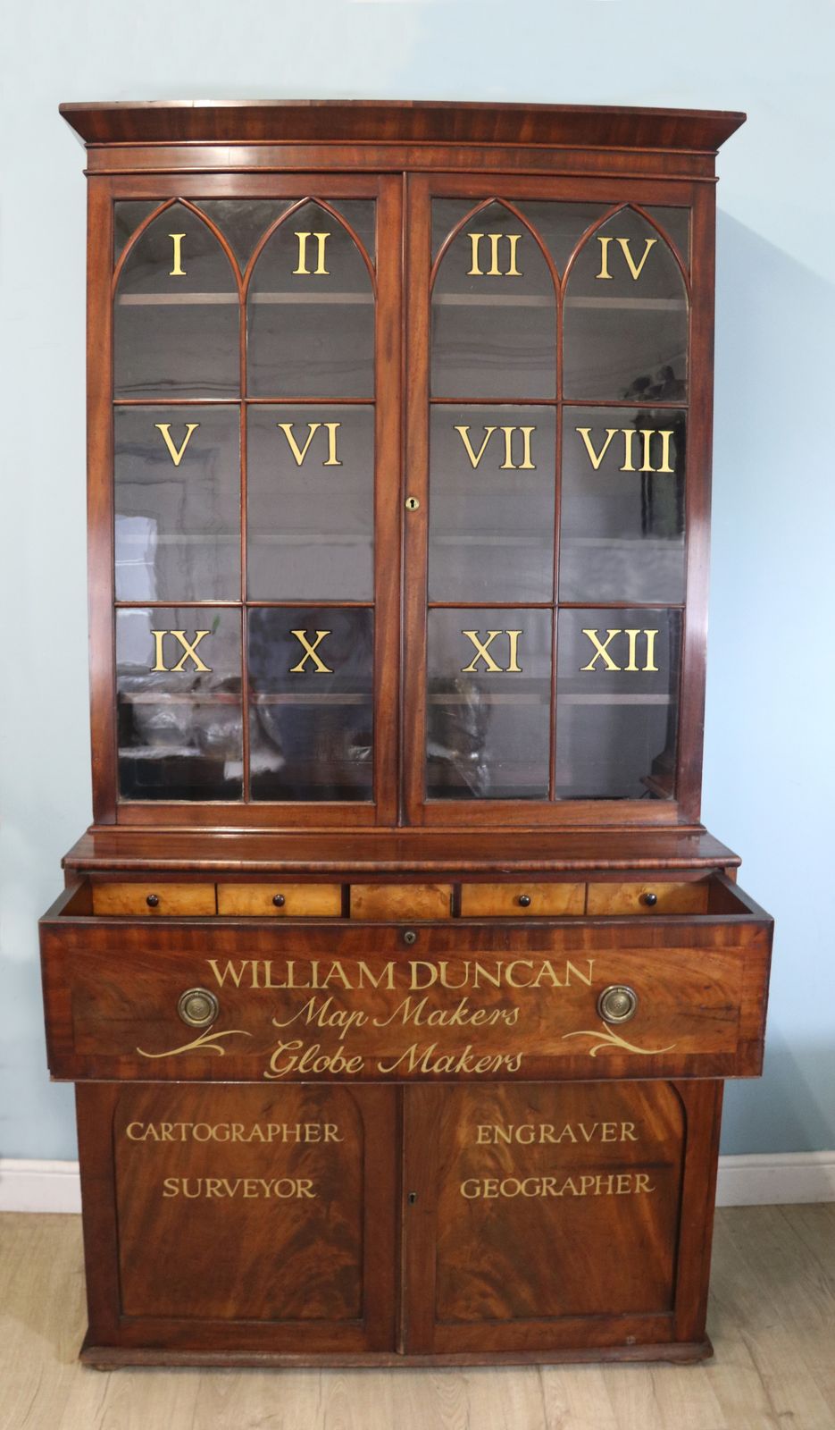 A Wonderful Late Georgian Totally Imposing Mahogany Secretaire Bookcase Cabinet. photo for sale