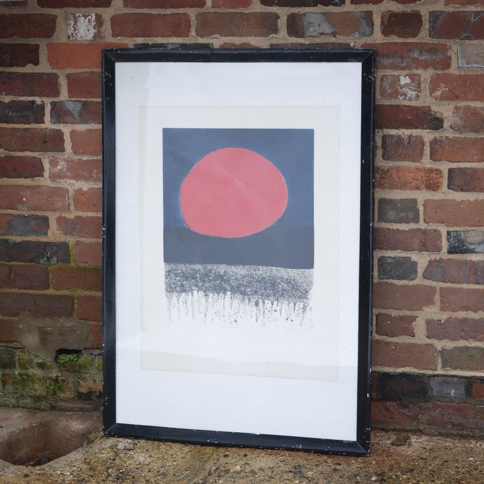 A Framed Limited Edition Print 18/25 'Black, Blue And Red' By Penny Ormerod, 1977 photo for sale