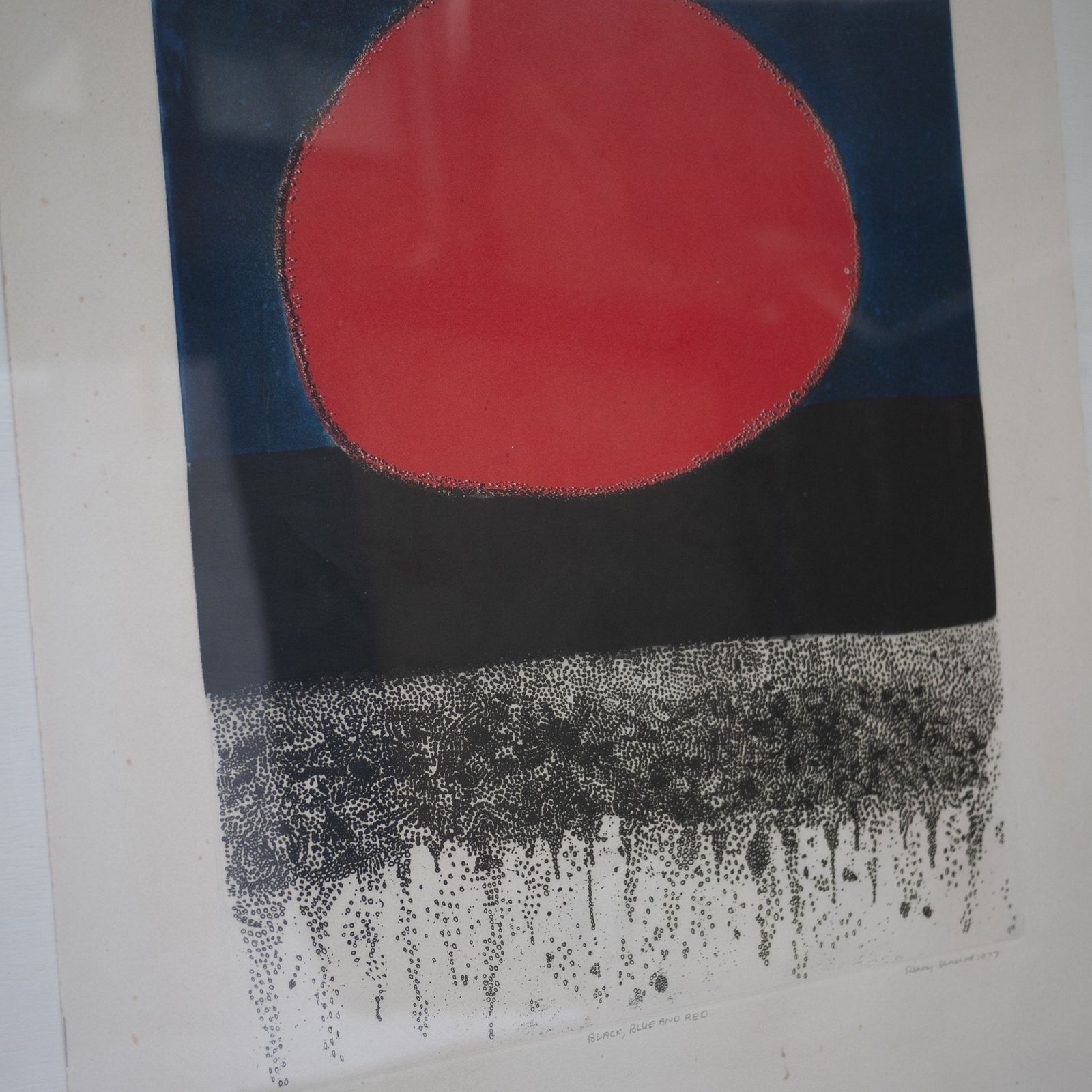 A Framed Limited Edition Print 18/25 'Black, Blue And Red' By Penny Ormerod, 1977 photo Art