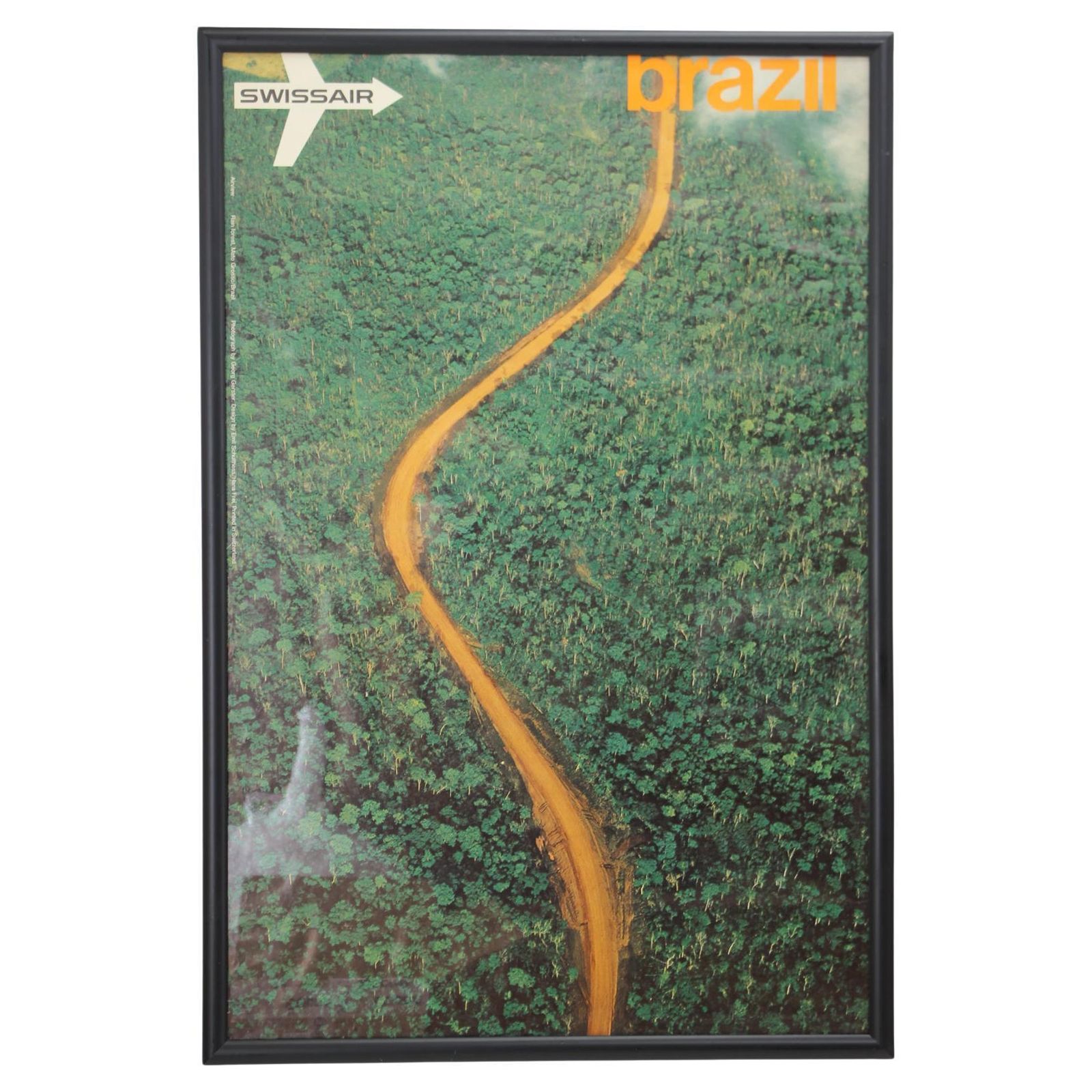 Original Travel Poster, Swissair Brazil   Georg Gerster & Emil Schulth   1971