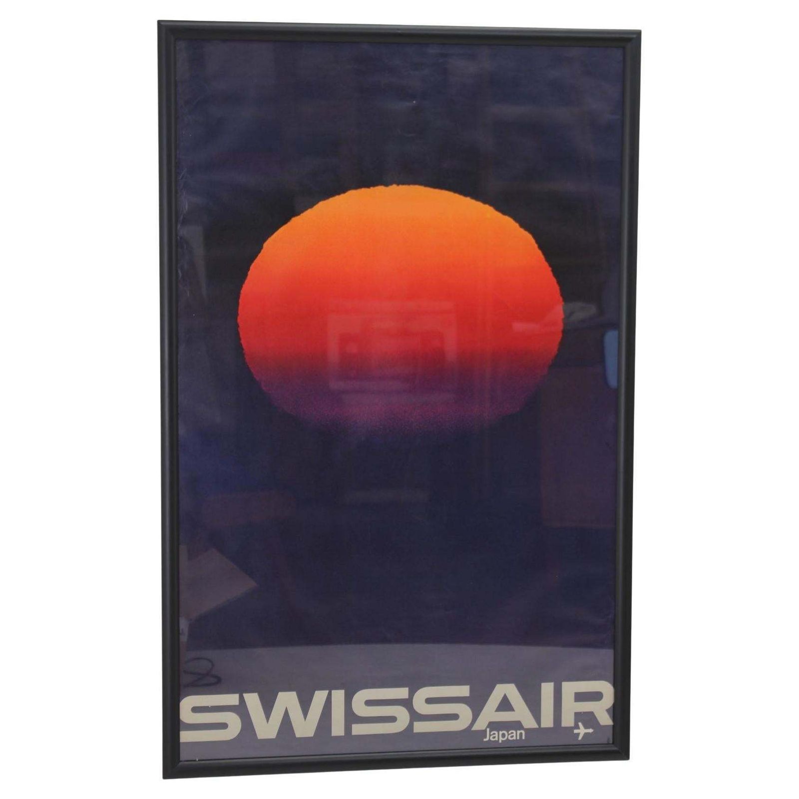 Big Mid Century Original Travel Poster, Swissair Japan By Manfred Bingler   1964