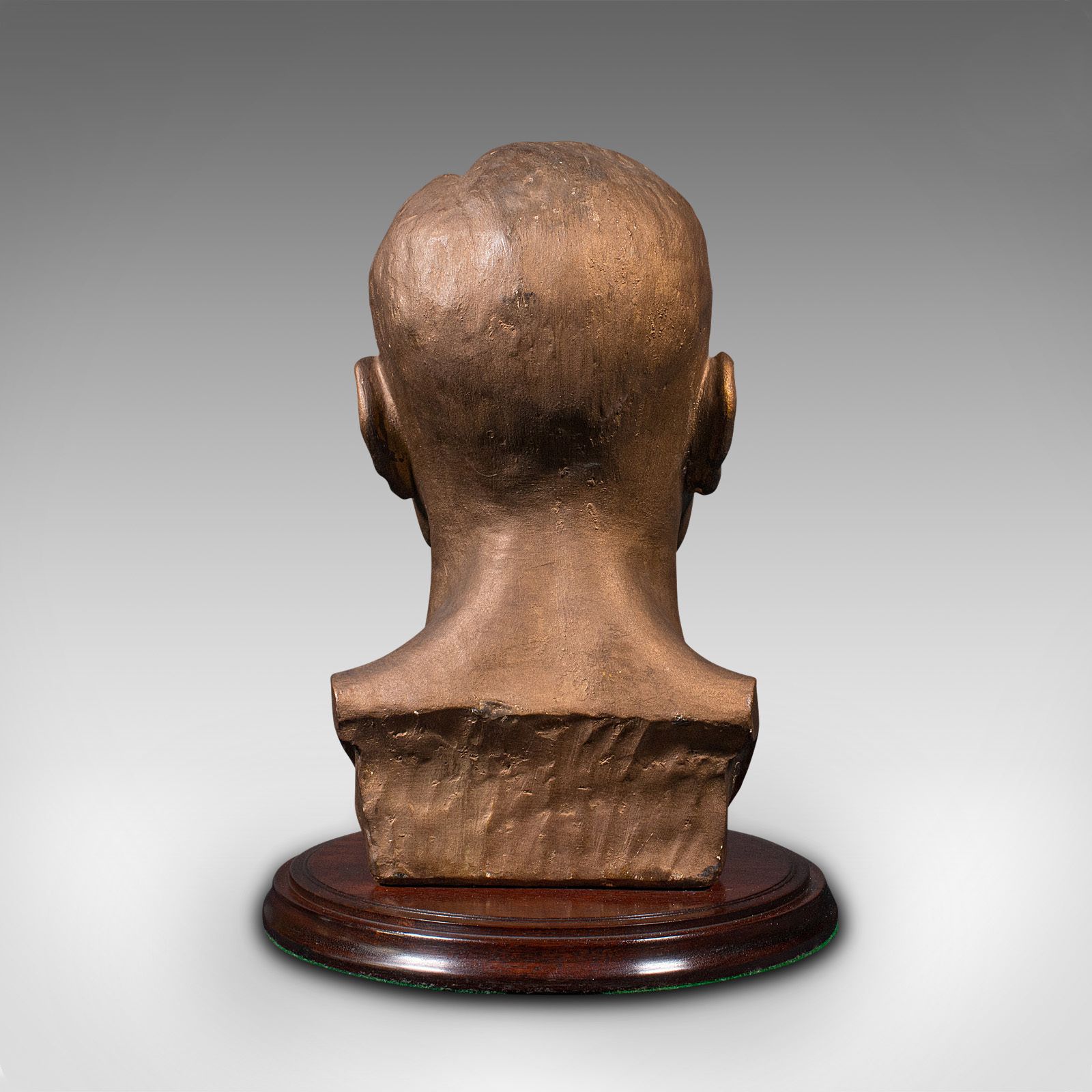 Antique Portrait Bust, English, Plaster, Male Art Figure, Circa 1910 photo Art