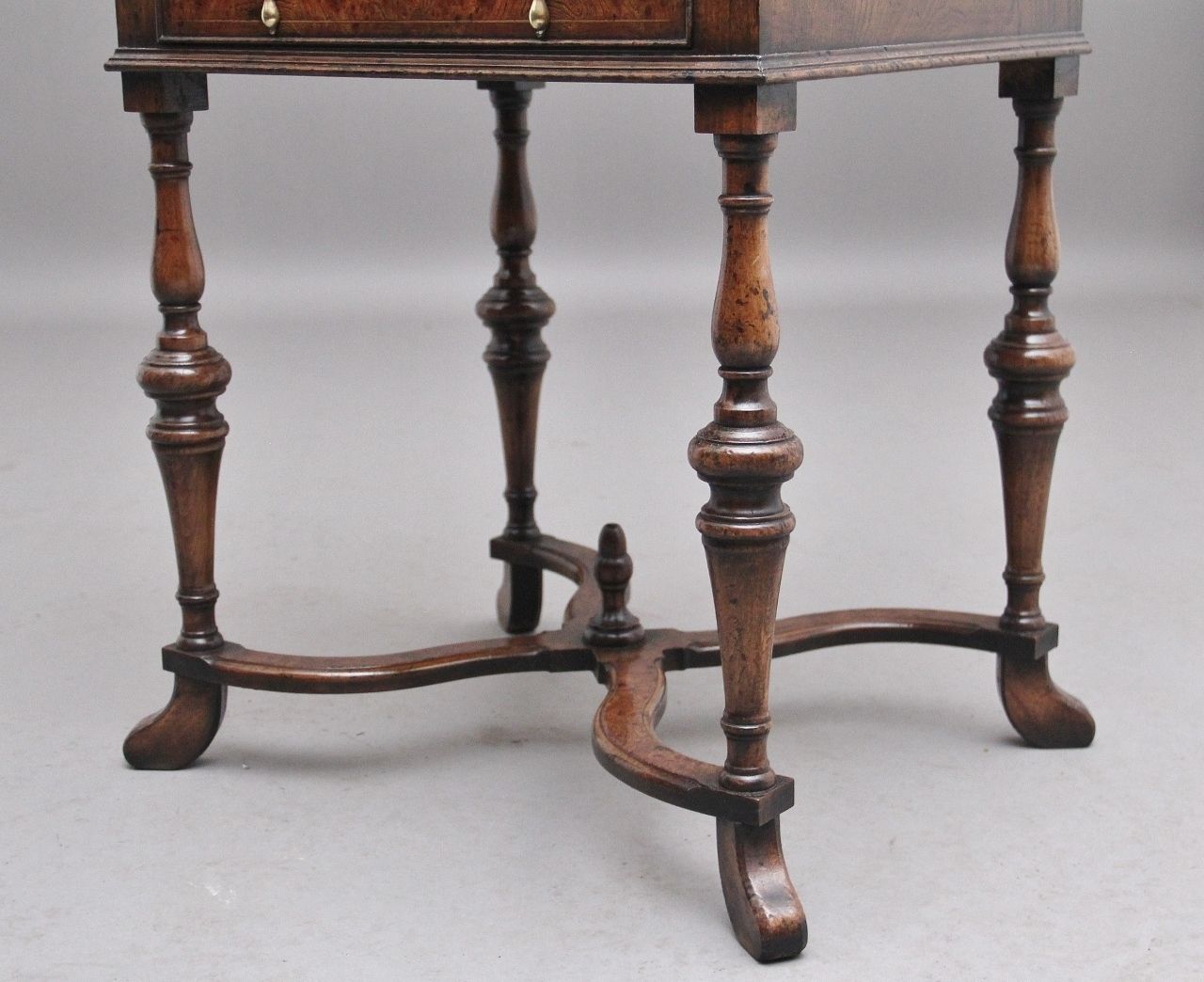 Furniture Early 20th Century Walnut And Elm Bureau In The Queen Anne Style photo