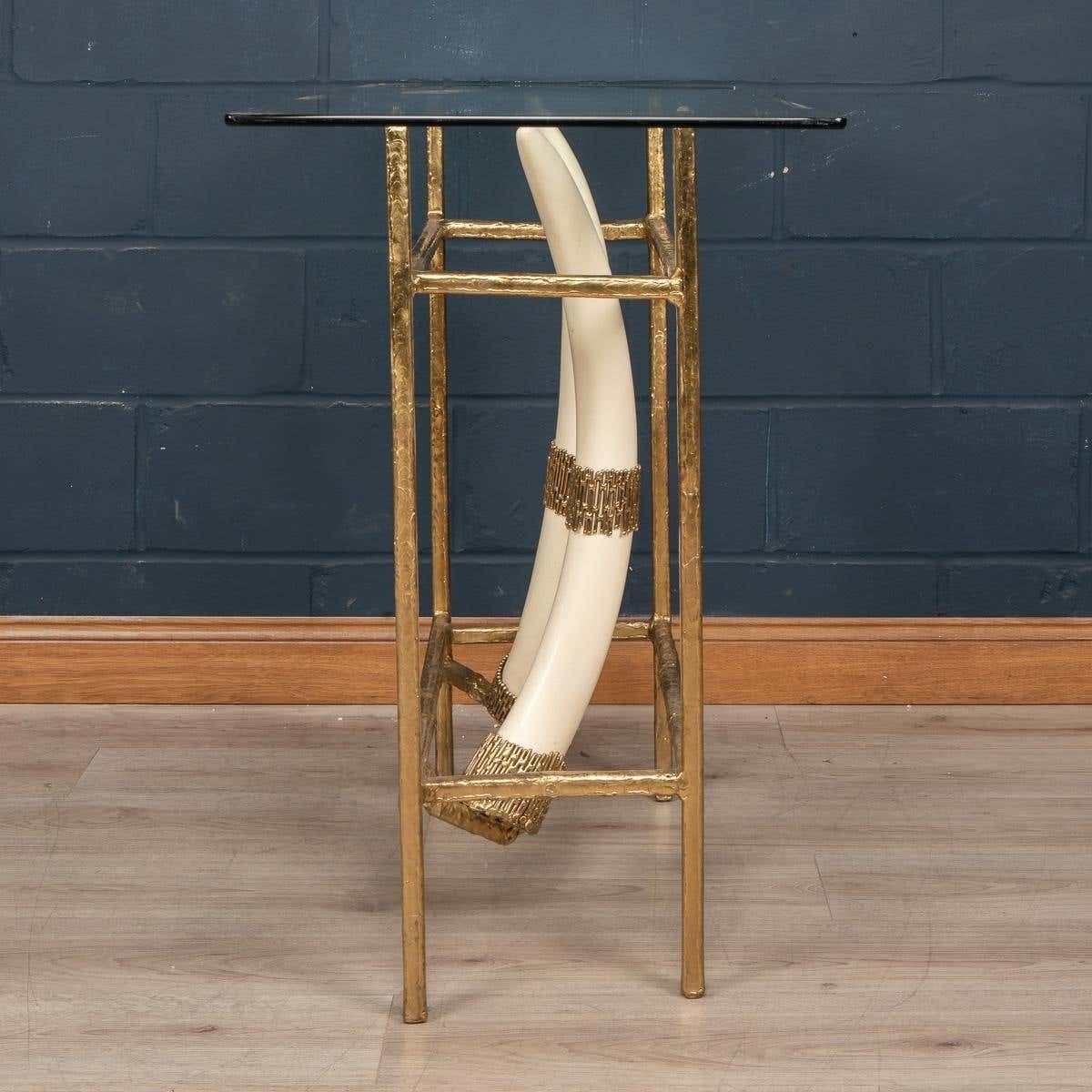 20th Century French Resin Tusk Console, Henri Fernandez, C.1970 photo for sale