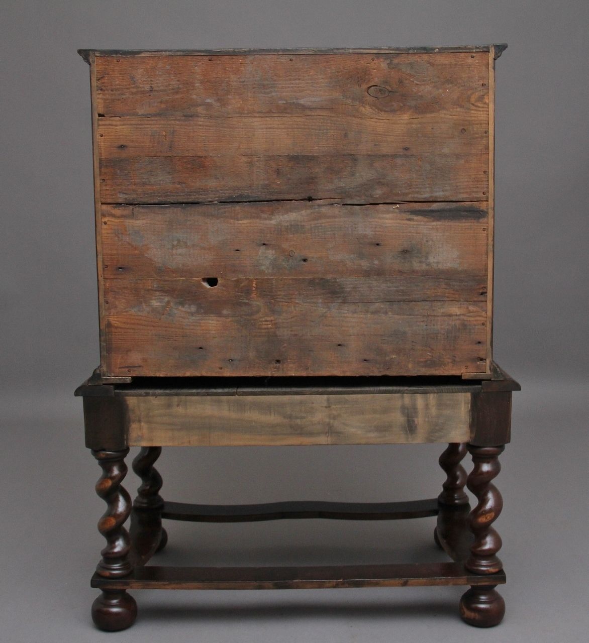 Early 20th Century Laburnam Oyster Chest On Stand In The Style Of William & Mary photo vinterior