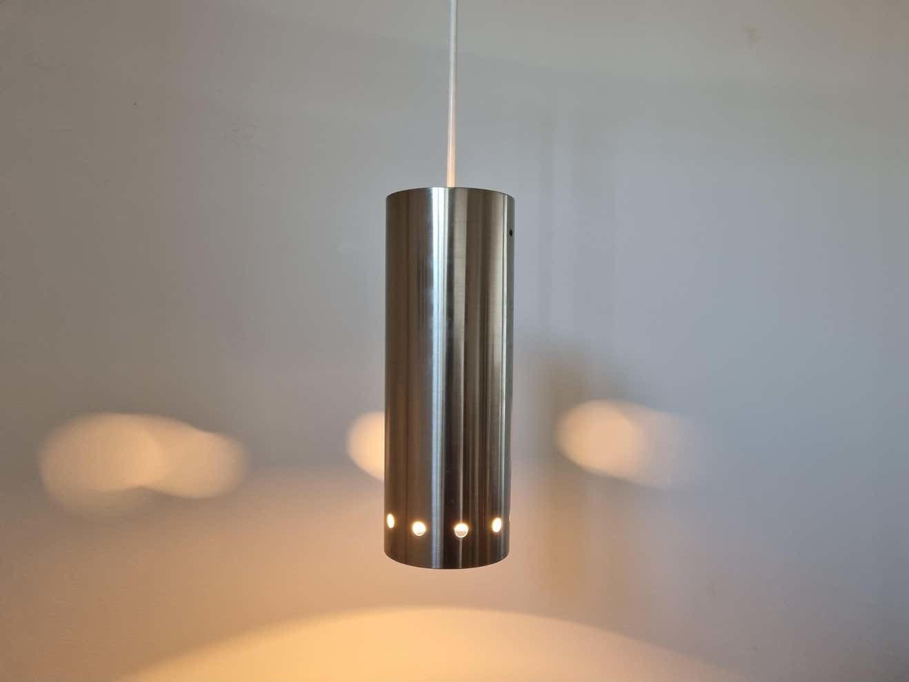 Set Of Three Chrome Mid Century Pendants, Denmark, 1970s photo furniture