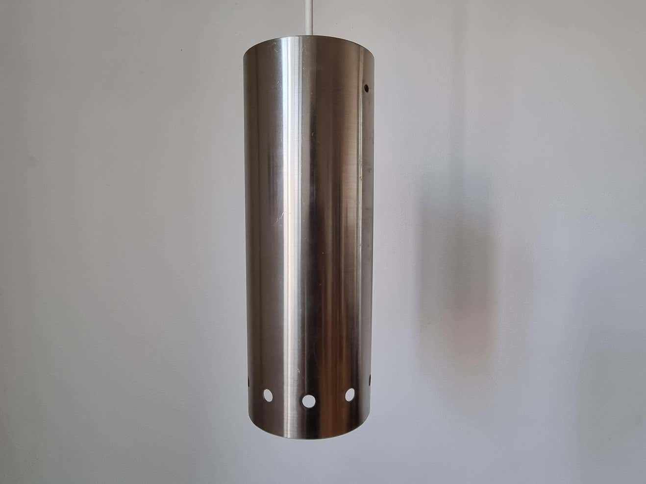 Lighting Set Of Three Chrome Mid Century Pendants, Denmark, 1970s photo
