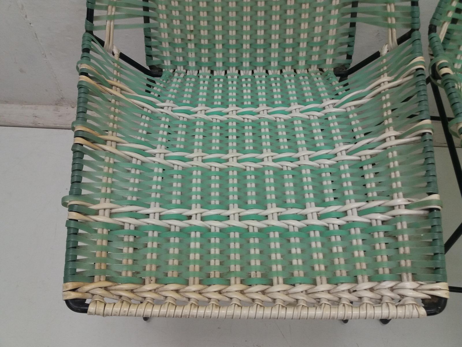 Paar Gevlochten Fauteuils + Vertex Tafel, Tsjecho Slowakije, 1960 photo vinterior