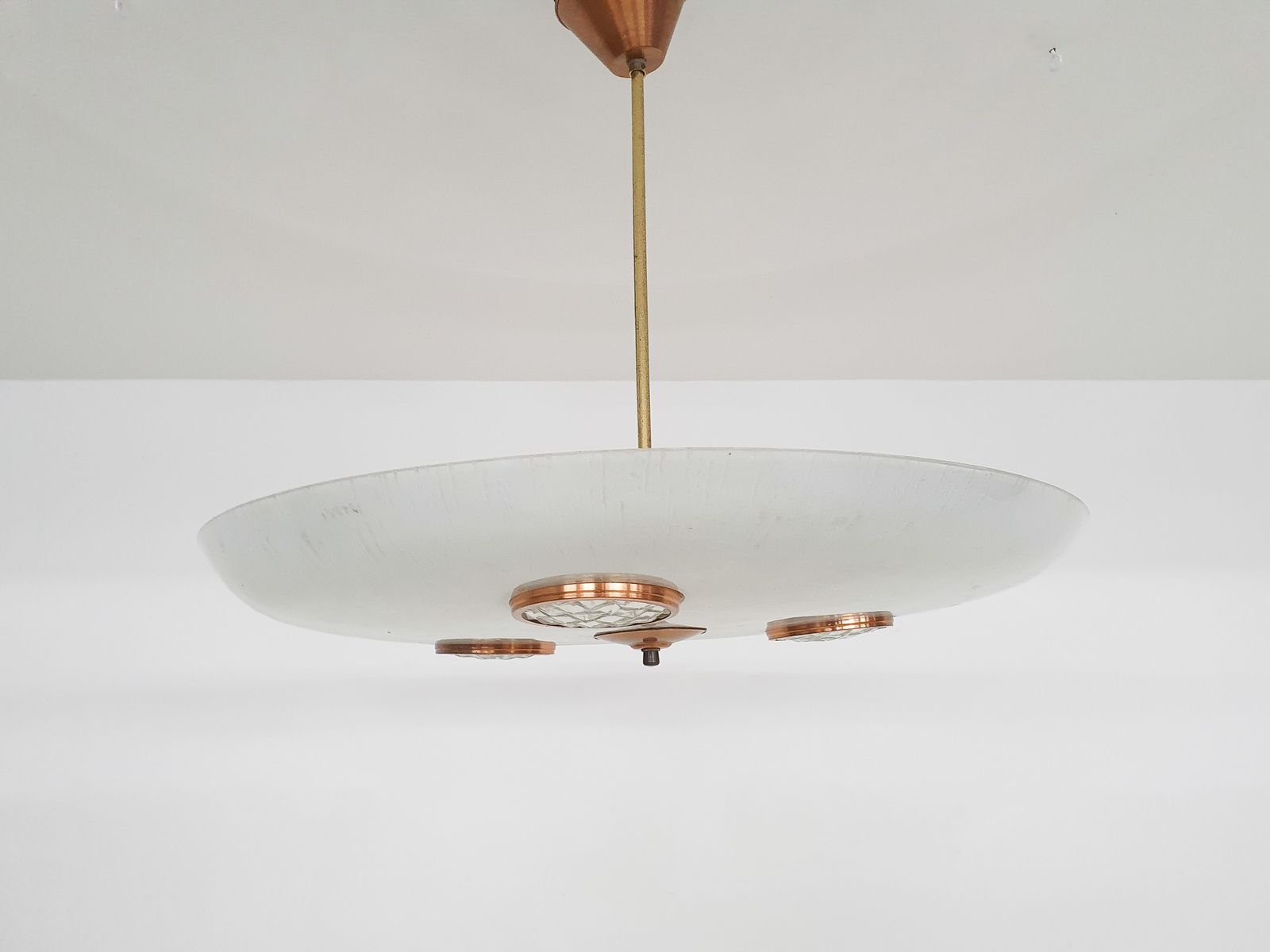 Glazen En Messing Plafond  Of Hanglamp In De Stijl Van Fontana Arte photo furniture