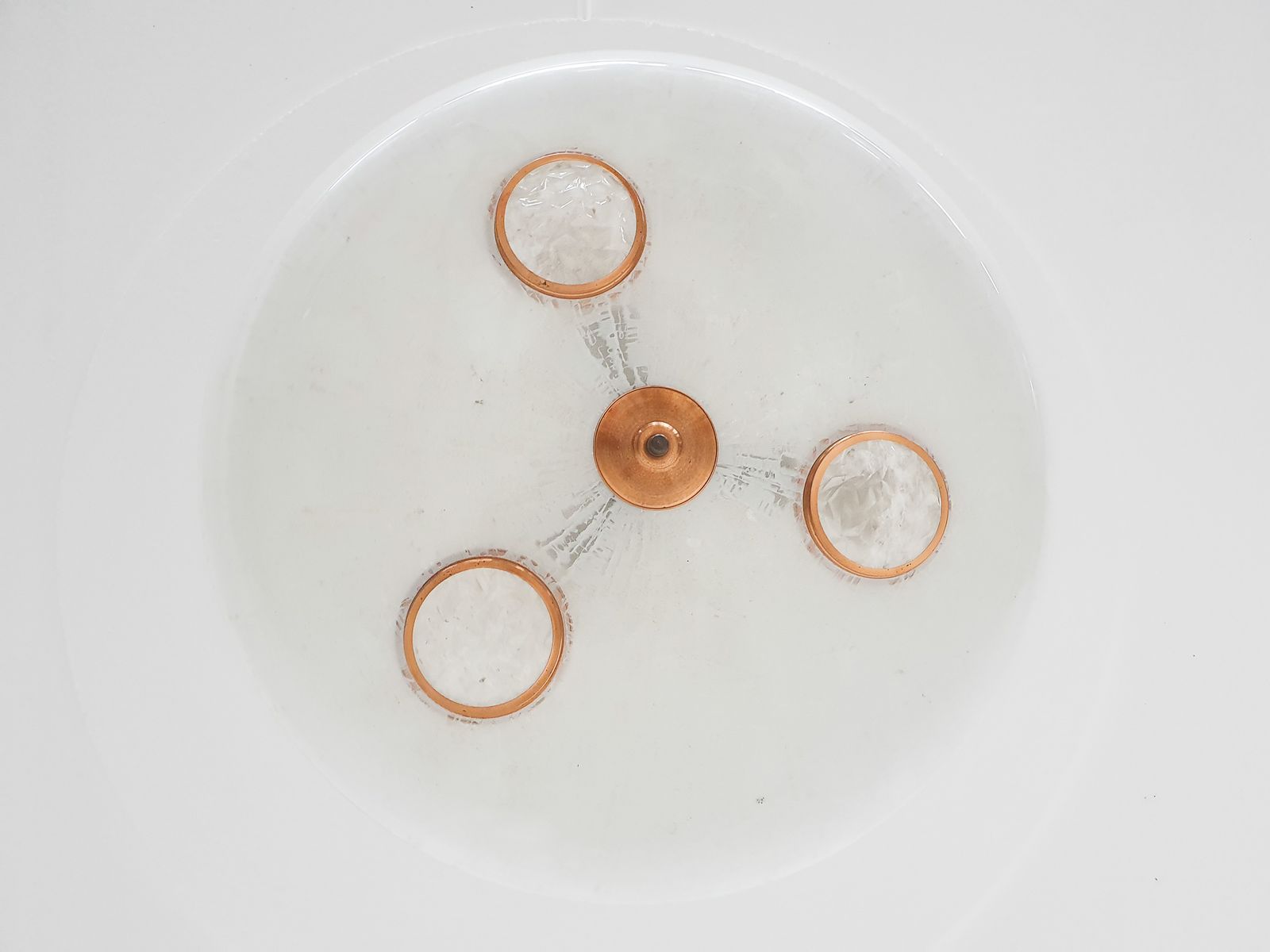 Glass And Brass Ceiling Or Pendant Light In The Style Of Fontana Arte photo buy
