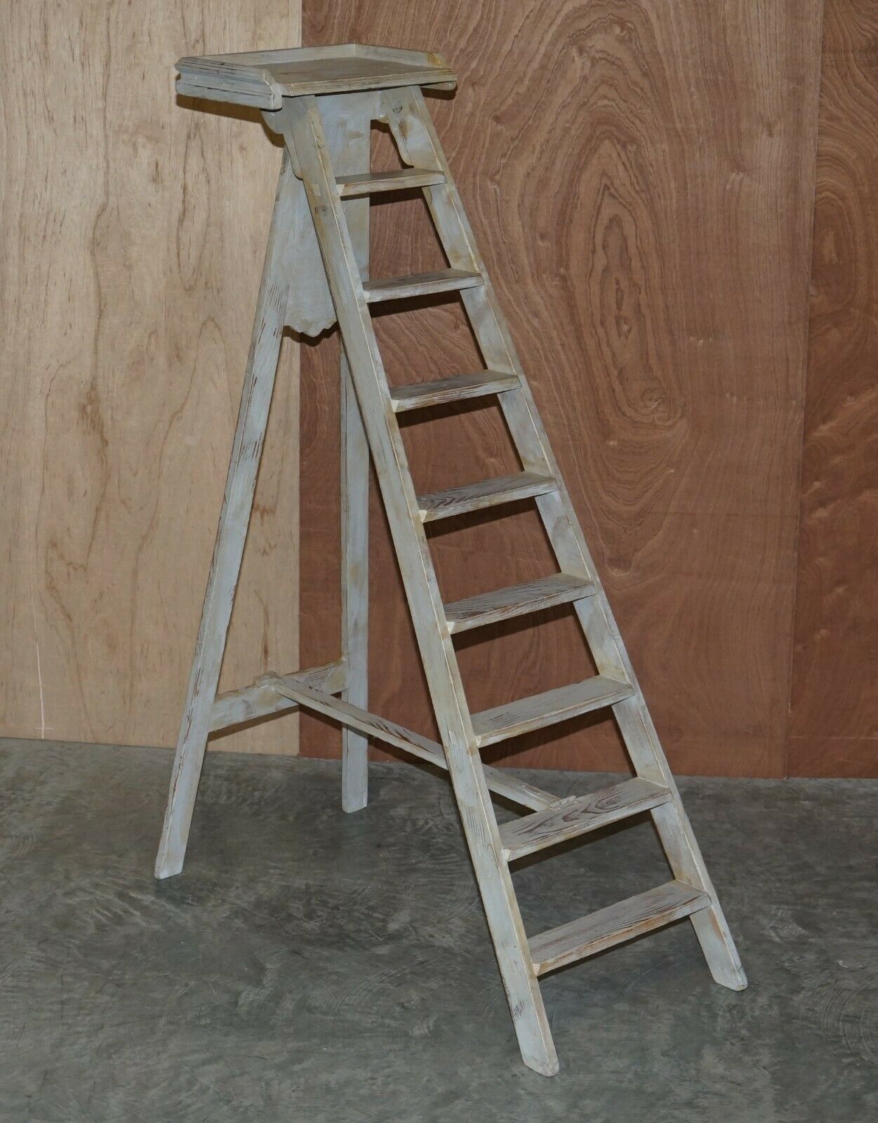Original French Library Step Ladder Stamped For Bibliotheque Nationale De France photo furniture