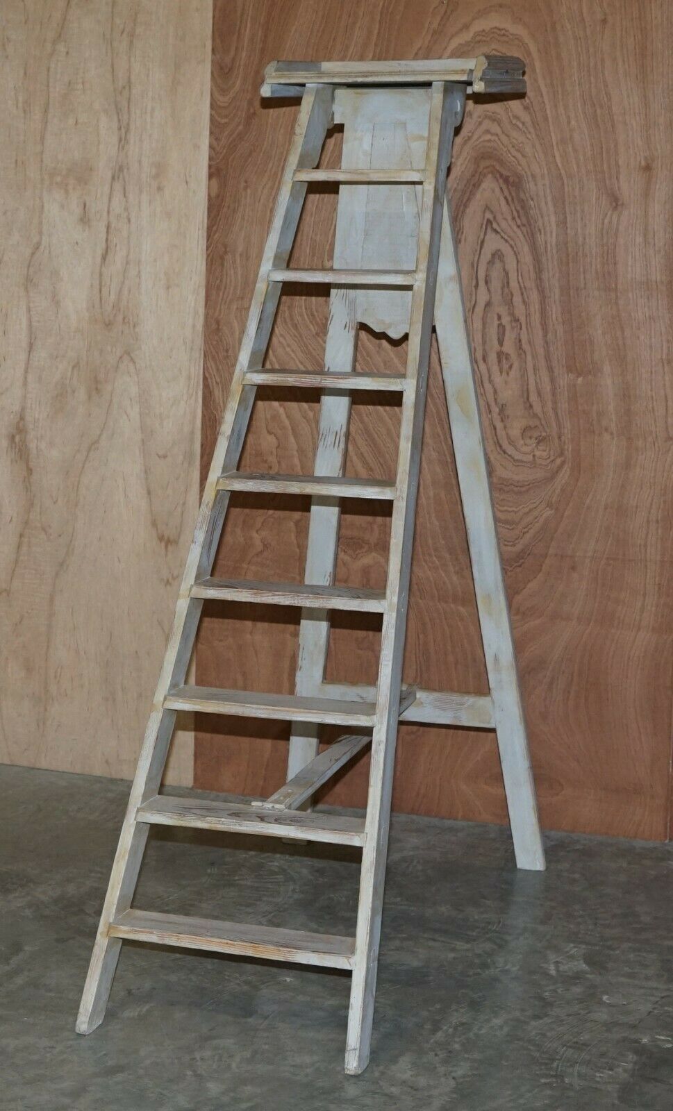 Original French Library Step Ladder Stamped For Bibliotheque Nationale De France photo Home Decor
