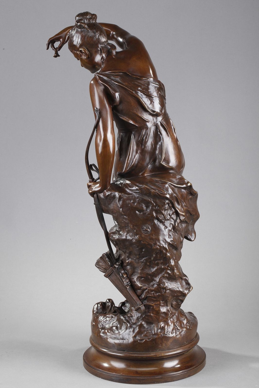 Bronzen sculptuur, "Diana's Nimf" naar Lucie Signoret Ledieu photo 6264.0
