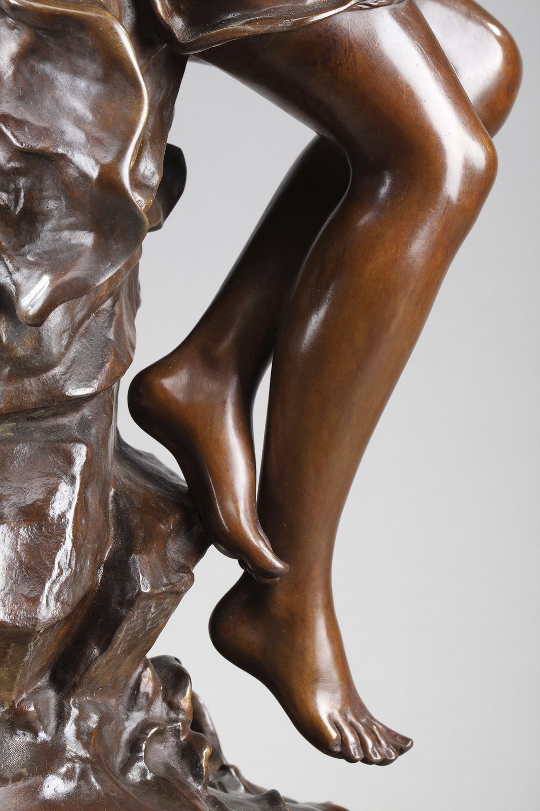 photo vintage Bronzen sculptuur, "Diana's Nimf" naar Lucie Signoret Ledieu