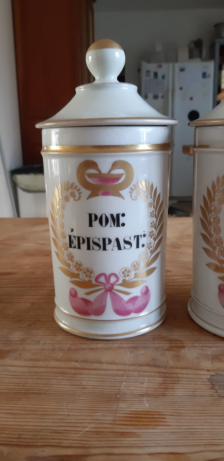 Pair Of 19th Century Mehun Porcelain Pharmacy Jar photo furniture