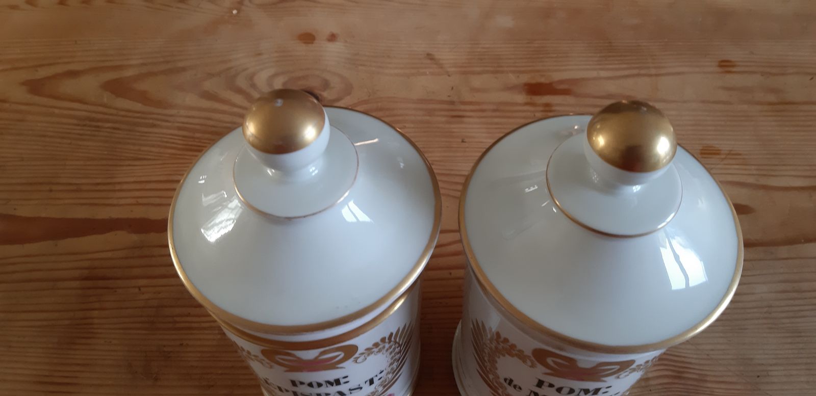 Pair Of 19th Century Mehun Porcelain Pharmacy Jar photo Home Decor
