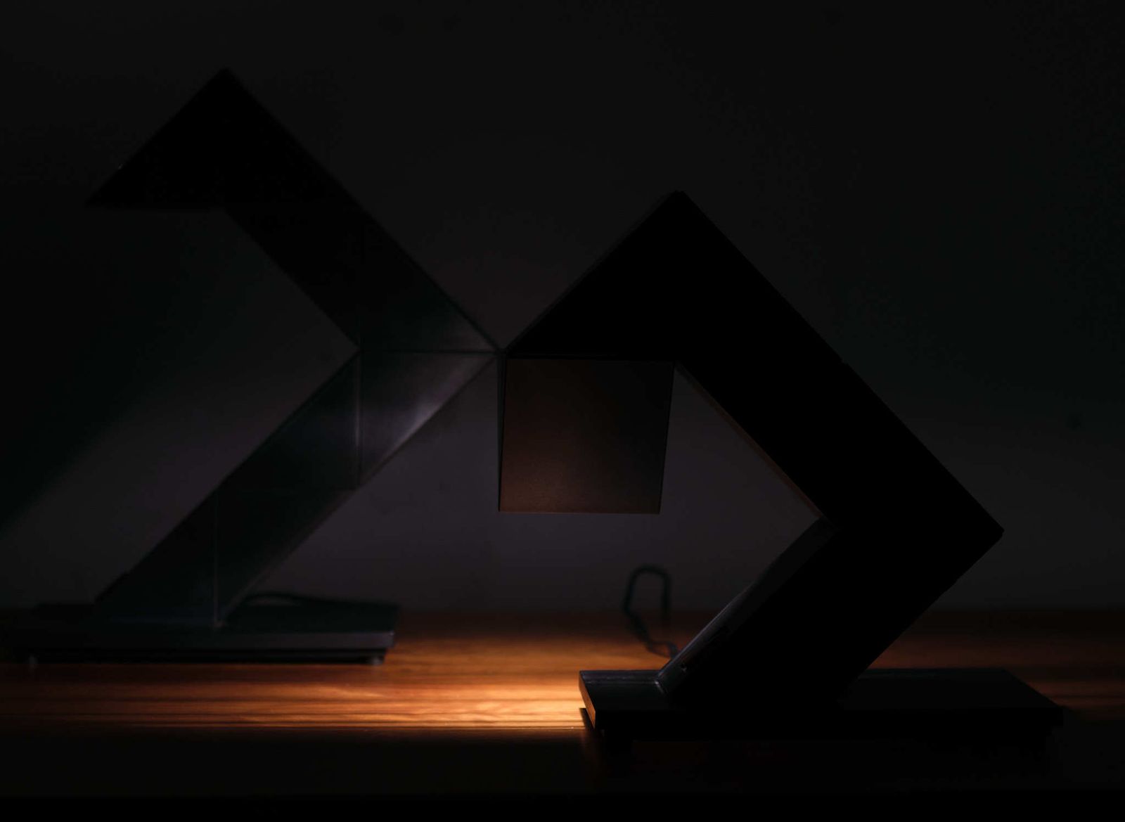 Zig Zag Table Lamps Designer Shui L. D. Chan In 1984, Hong Kong photo vintage