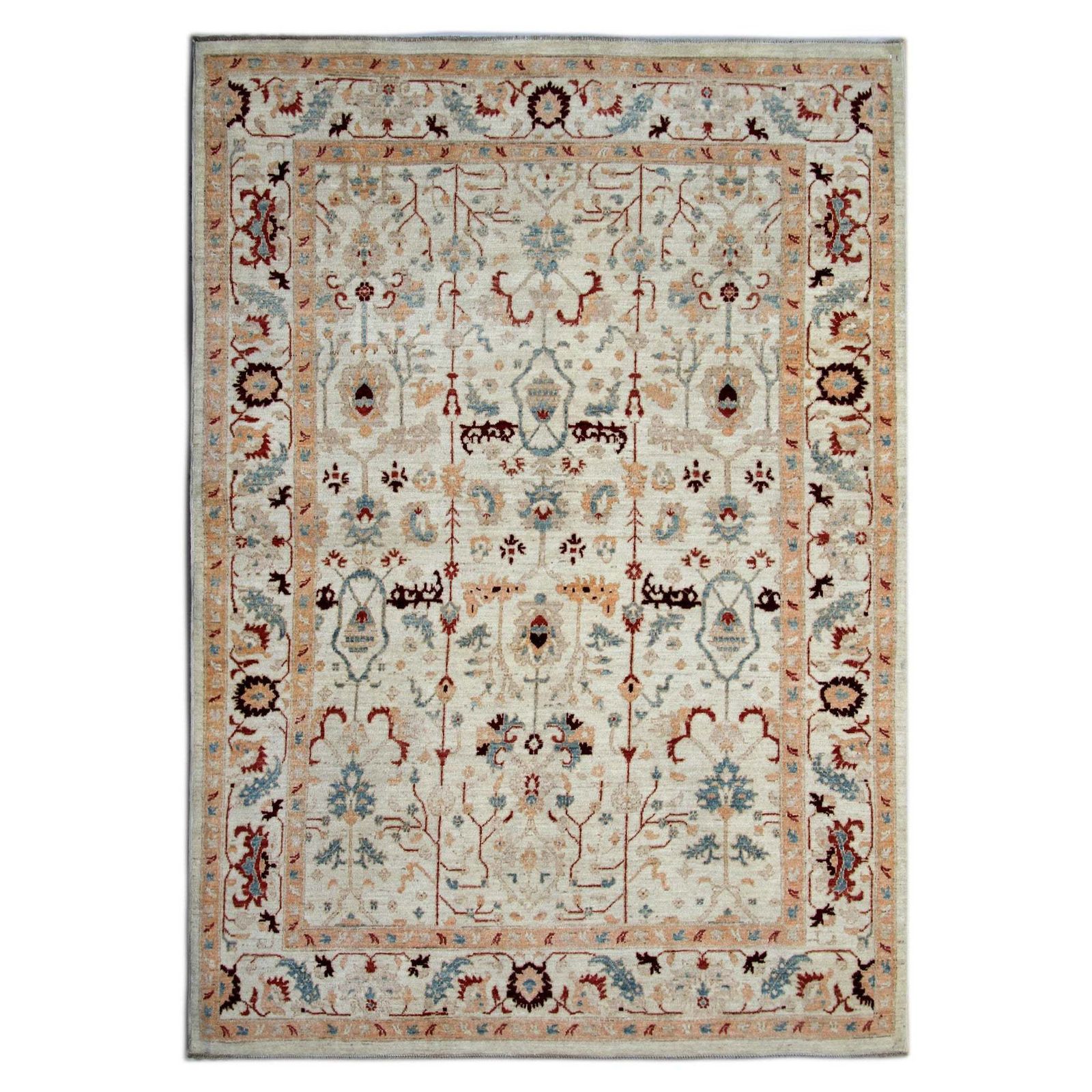 Wool Ziegler Area Rug Traditional Oriental Carpet Rug Cream Beige