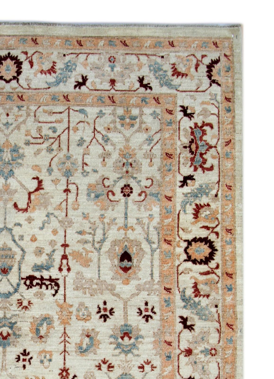 Wool Ziegler Area Rug Traditional Oriental Carpet Rug Cream Beige photo for sale