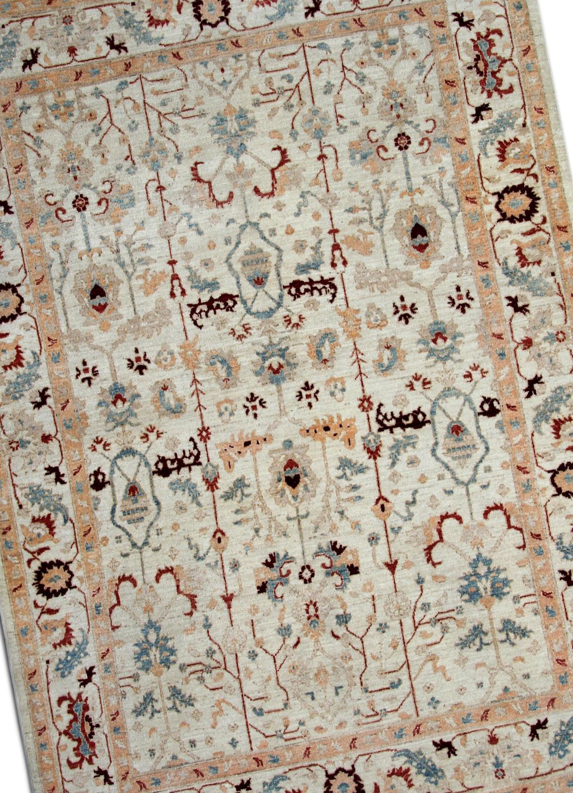 Wool Ziegler Area Rug Traditional Oriental Carpet Rug Cream Beige photo Textiles