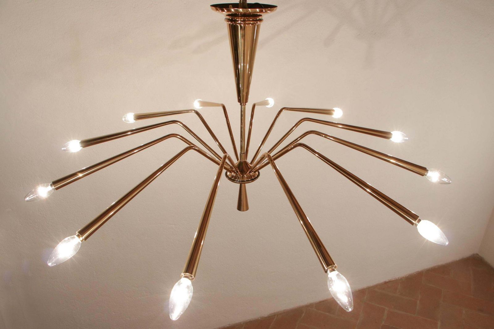 Italian Mid Century Modern Torlasco Chandelier, Model 342, Lumi Milano, 1950s photo buy