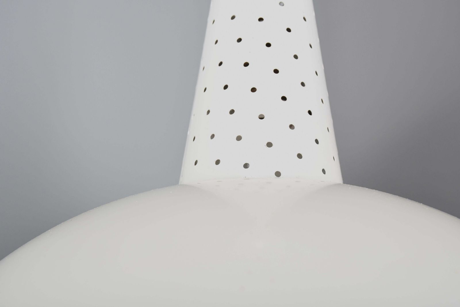 1 Of 12 Perforated Metal And Glass Pendants By Mathieu Matégot, France 1950s photo vintage
