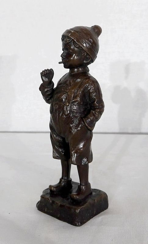 Bronze  "The Little Smocker"  By J. Schmidt Felling, 19th Century photo for sale