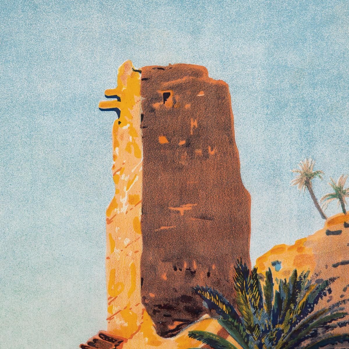 Travel Advertising Poster For Algeria State Railways Morocco, Figuig, C.1926 photo vinterior