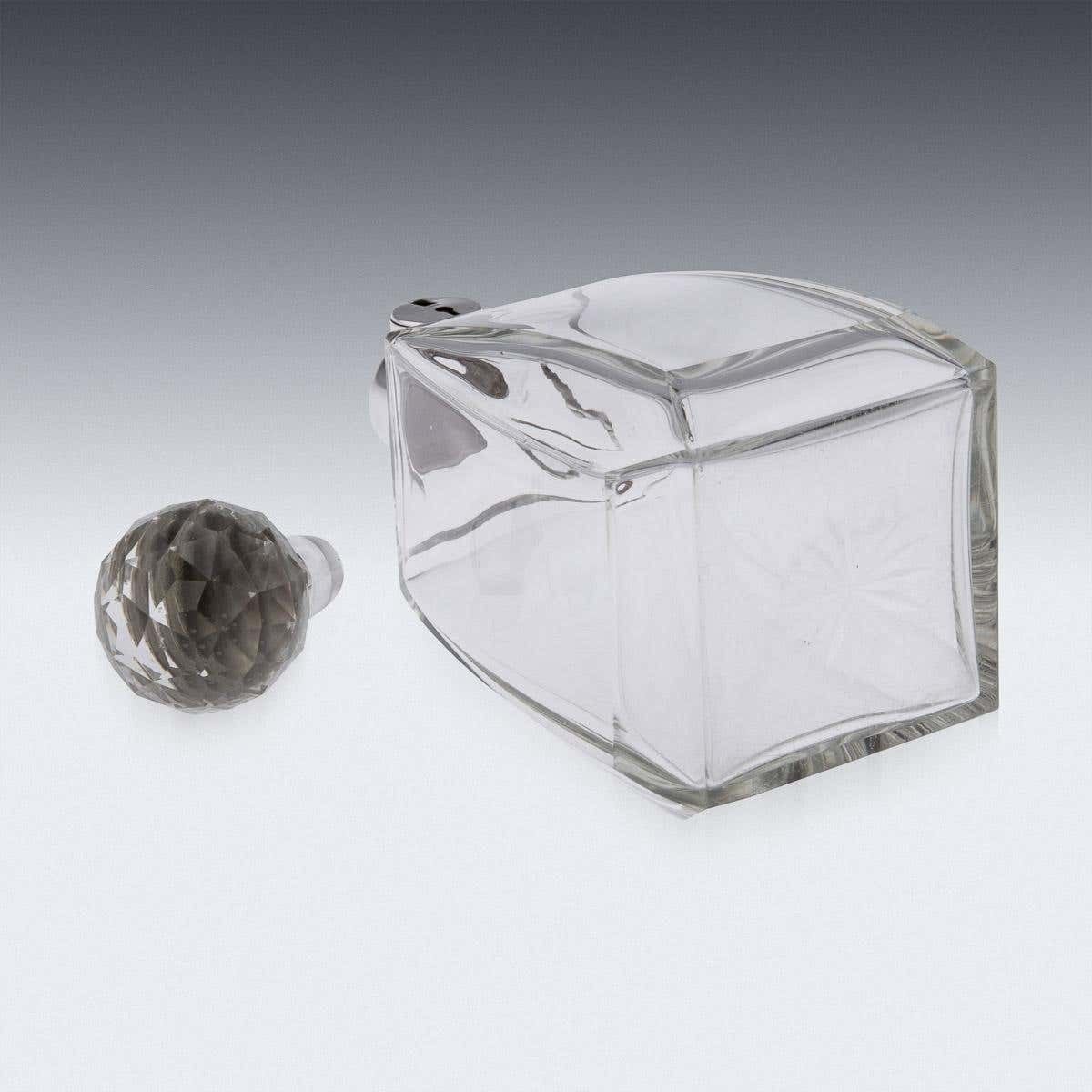 20th Century English Solid Silver & Glass Spirit Decanter, Mappin & Webb, C.1929 photo buy