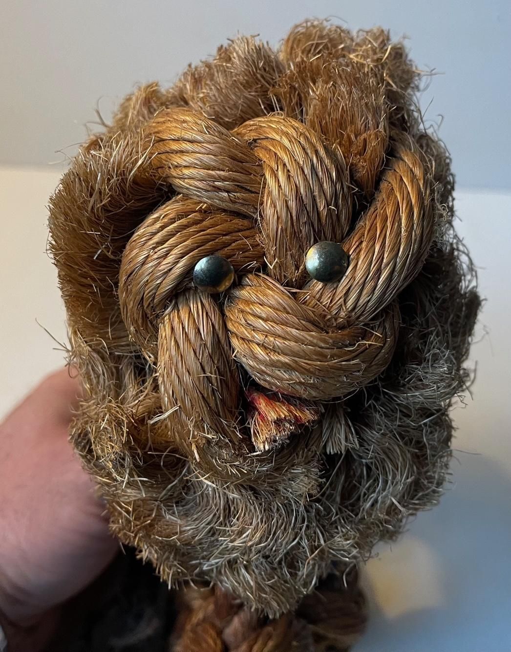 Kay Bojesen And Jorgen Bloch Lion In Natural Rope, Denmark 1960s photo Home Decor