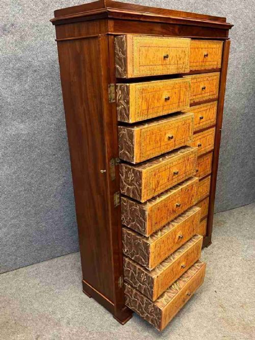 Unusual French Double Wellington Chest photo Furniture