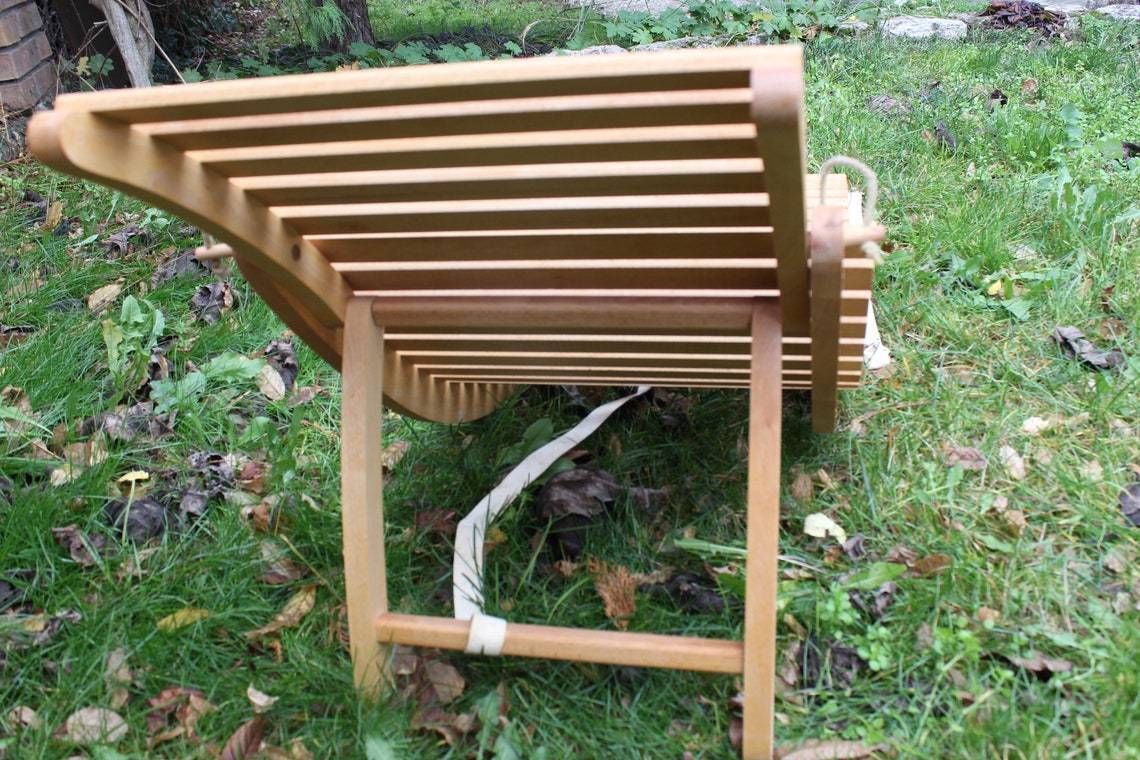 Outdoor Teak Wood Folding Lounge Chair, Compact And Easy To Carry Camping Furniture Beach Lounge Chair photo vinterior