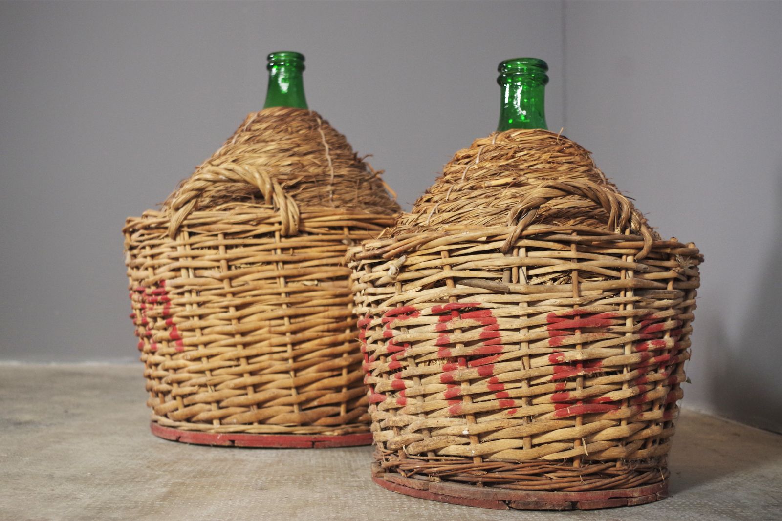 50s Glass Demijohns photo for sale