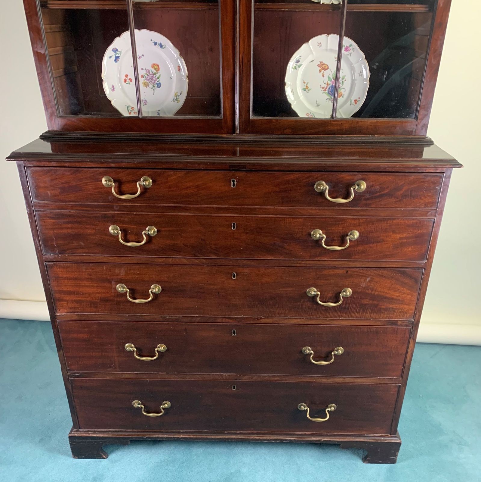 Georgian Secretaire Bookcase, 18th Century And Earlier photo vintage