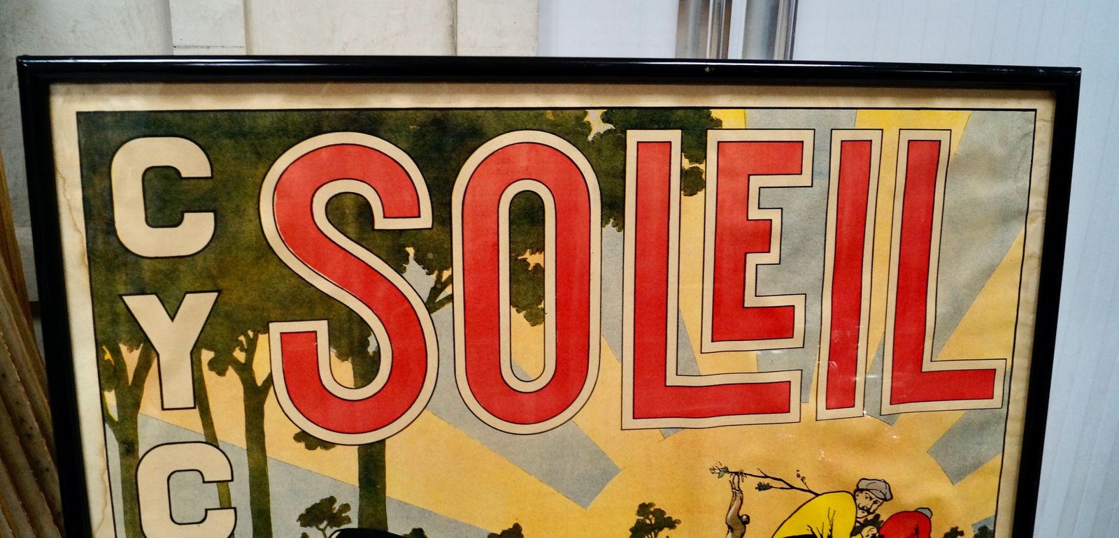 Antique French “Soleil Cycles” Advertising Poster photo furniture