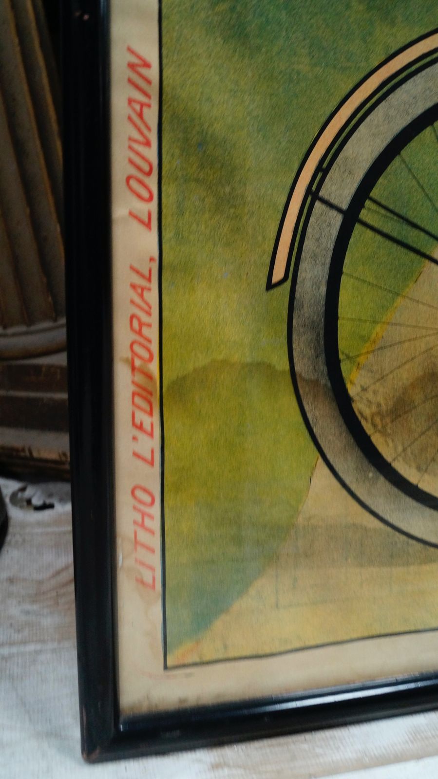 Antique French “Soleil Cycles” Advertising Poster photo vinterior