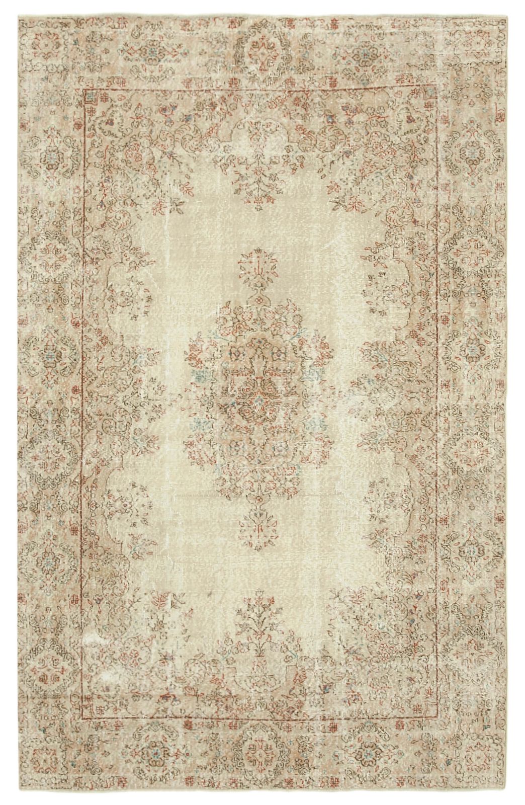 Turkish Handmade 1980s 189 Cm X 291 Cm Beige Vintage Are Rug