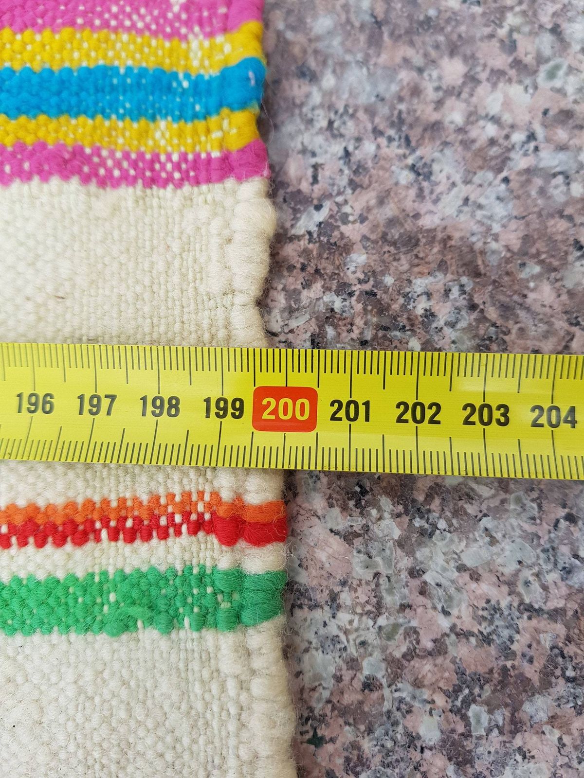 Xl Handmade Striped Vintage Algerian Area Rug   Berber Ethnic Carpet 200 X 193cm photo Textiles
