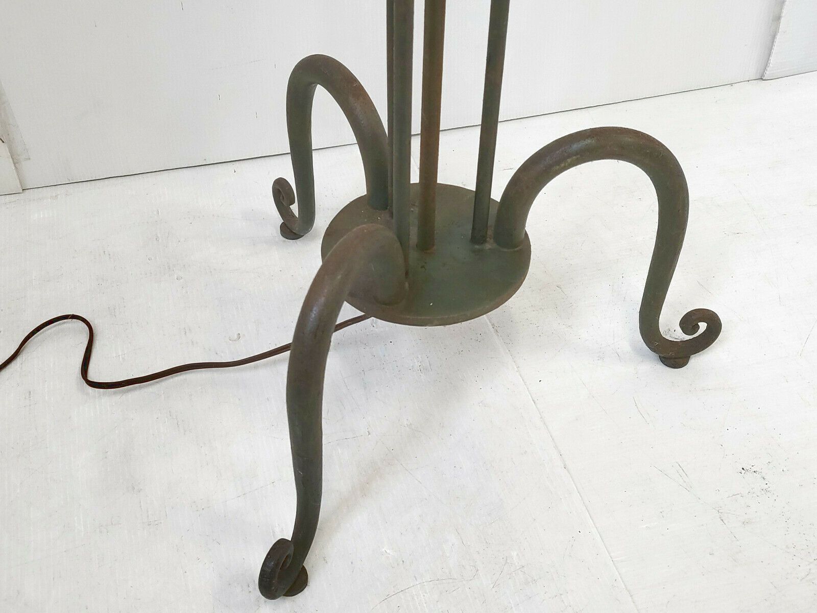 Rare Vintage 1940 French Floor Lamp By Rene Prou 40s 1940s Metal & Wood photo vinterior
