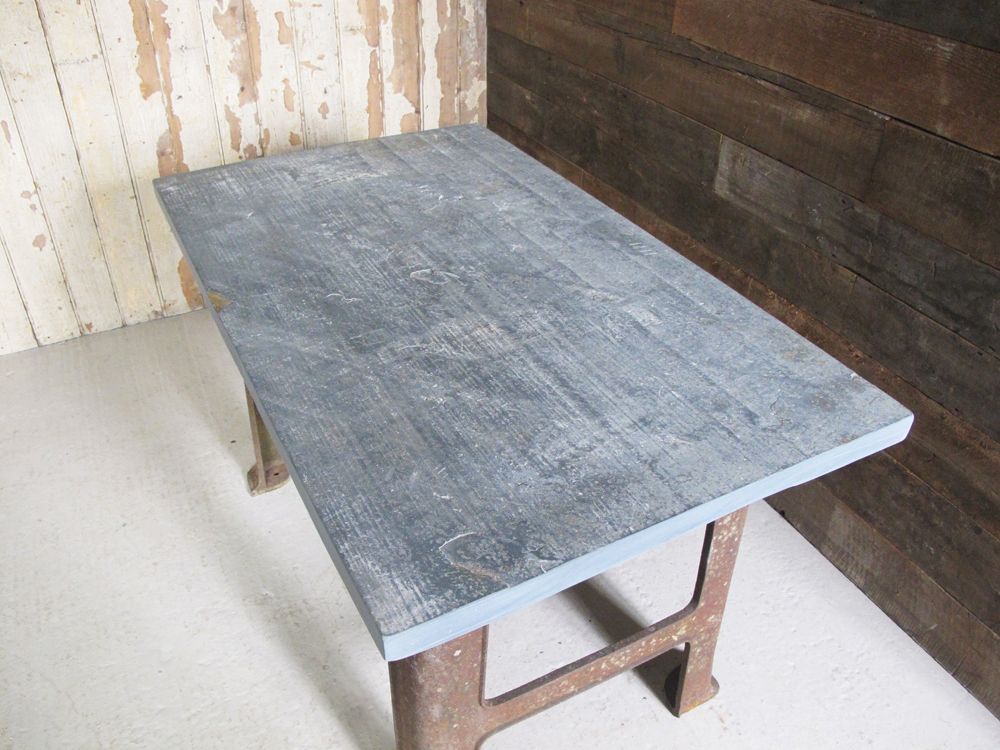 Slate Topped Industrial Table photo Garden Furniture