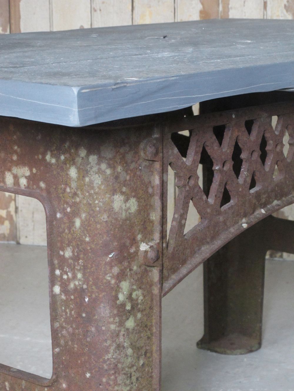 photo for sale Slate Topped Industrial Table