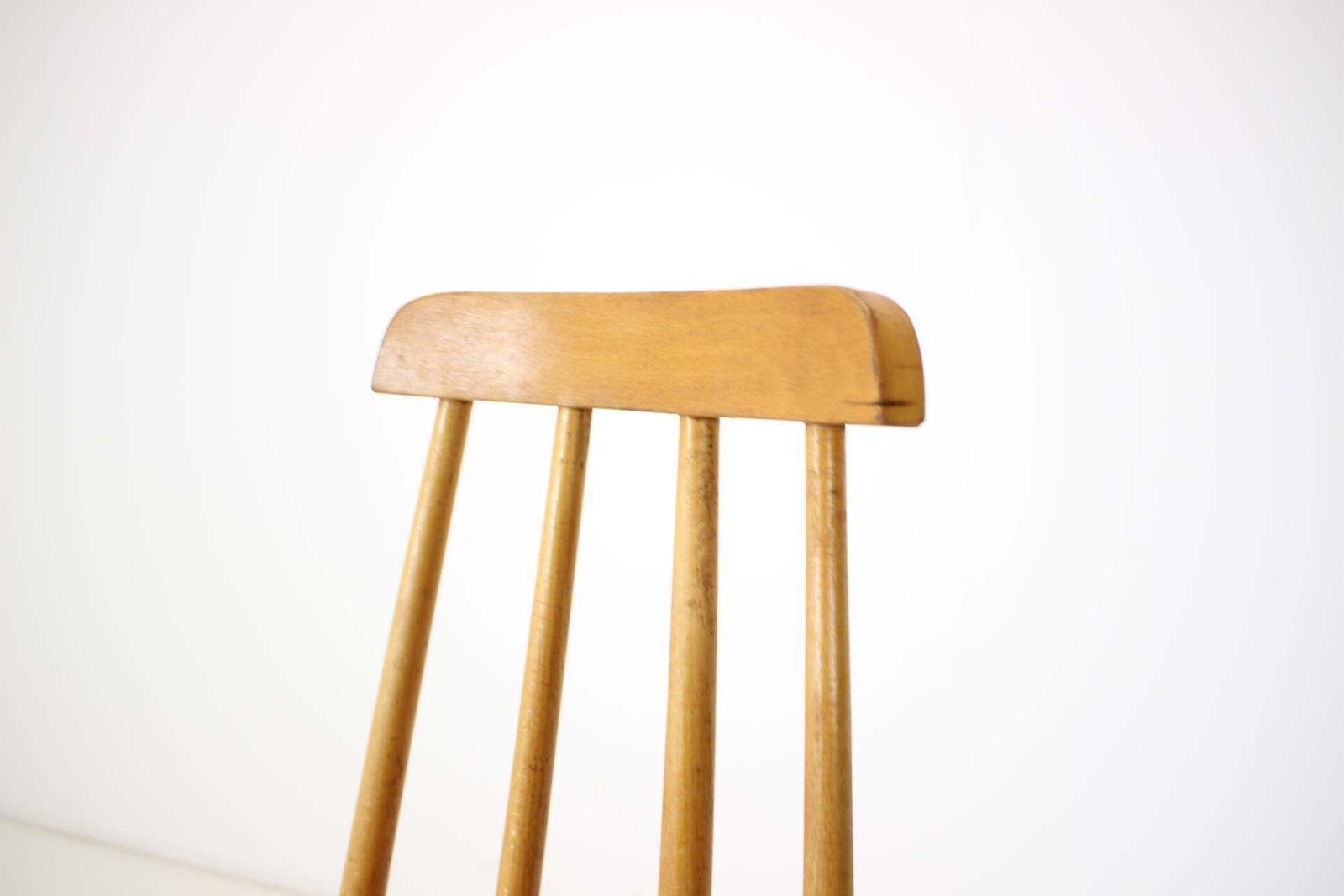 Furniture Midcentury Wood Revolving Chair, Czechoslovakia, 1970s photo