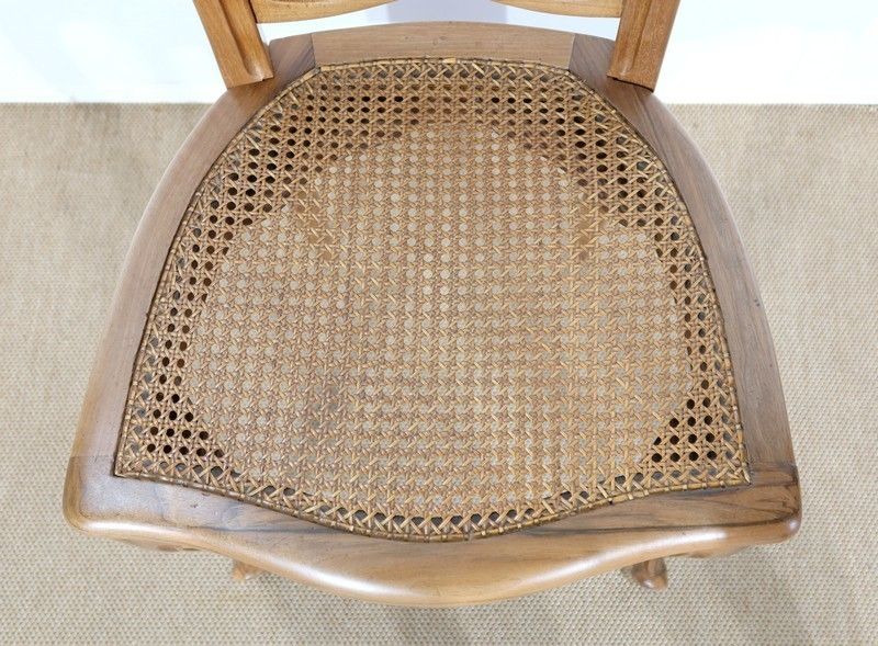 photo vinterior Set Of 5 Solid Walnut Chairs In The Louis XV Style, Napoleon III Period   Mid 19th Century