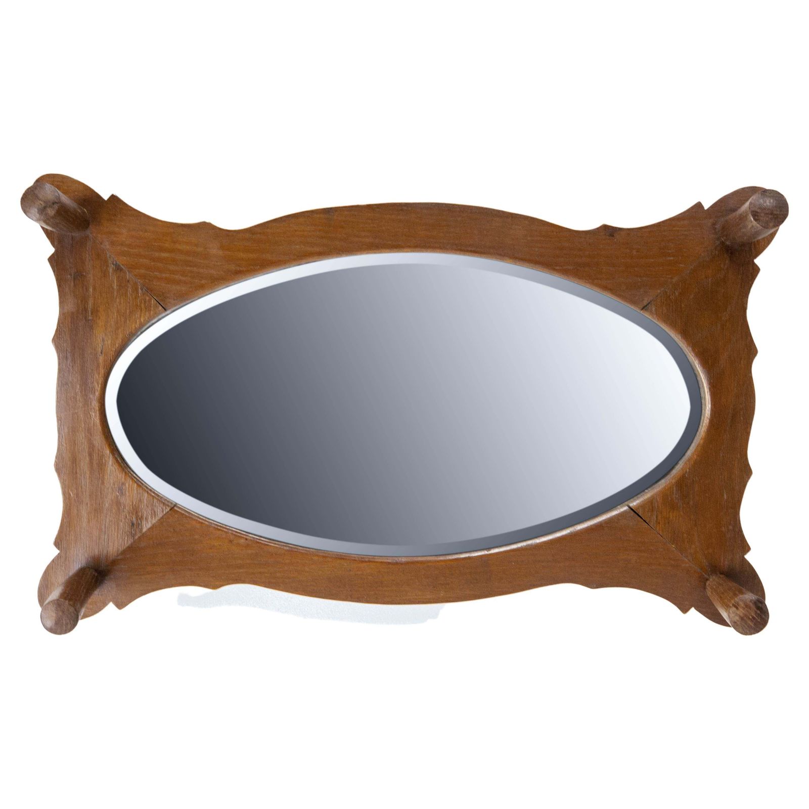 Porte-manteau d'entrée avec miroir ovale biseauté, style provincial français, début du XXe siècle