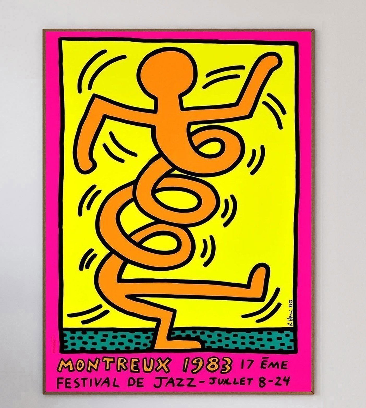 Keith Haring Montreux Jazz Festival Pink, Original Vintage Poster photo 912.0