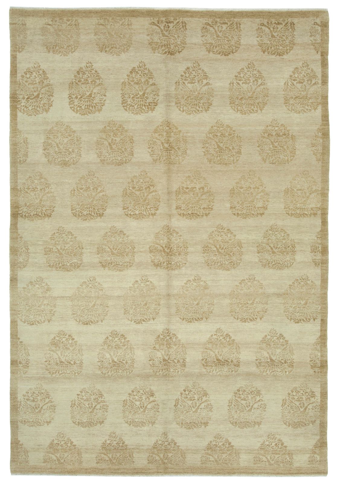 Oriental Handmade 2000s 180 Cm X 261 Cm Beige Wool Oushak Area Rug