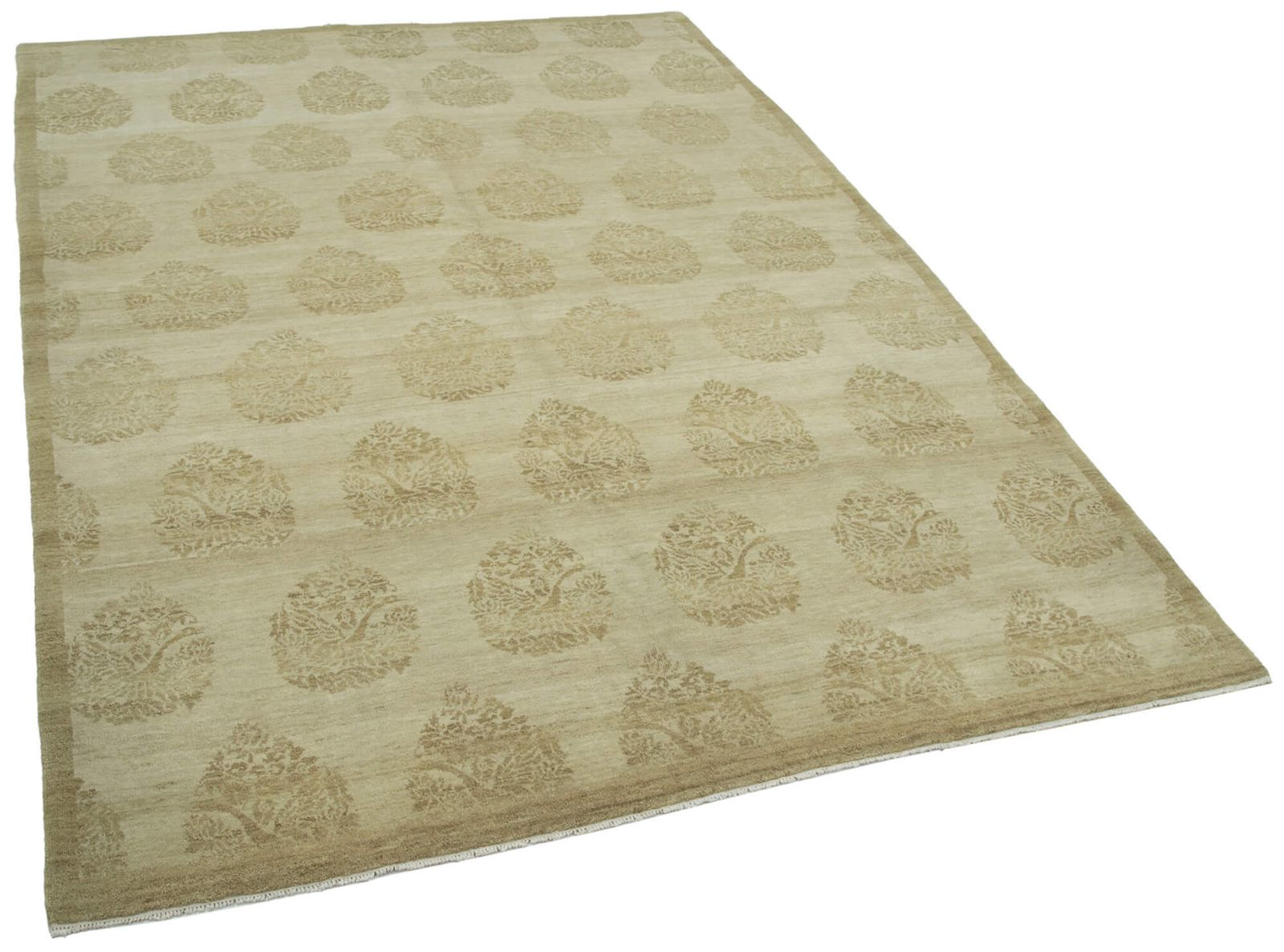 Oriental Handmade 2000s 180 Cm X 261 Cm Beige Wool Oushak Area Rug photo furniture